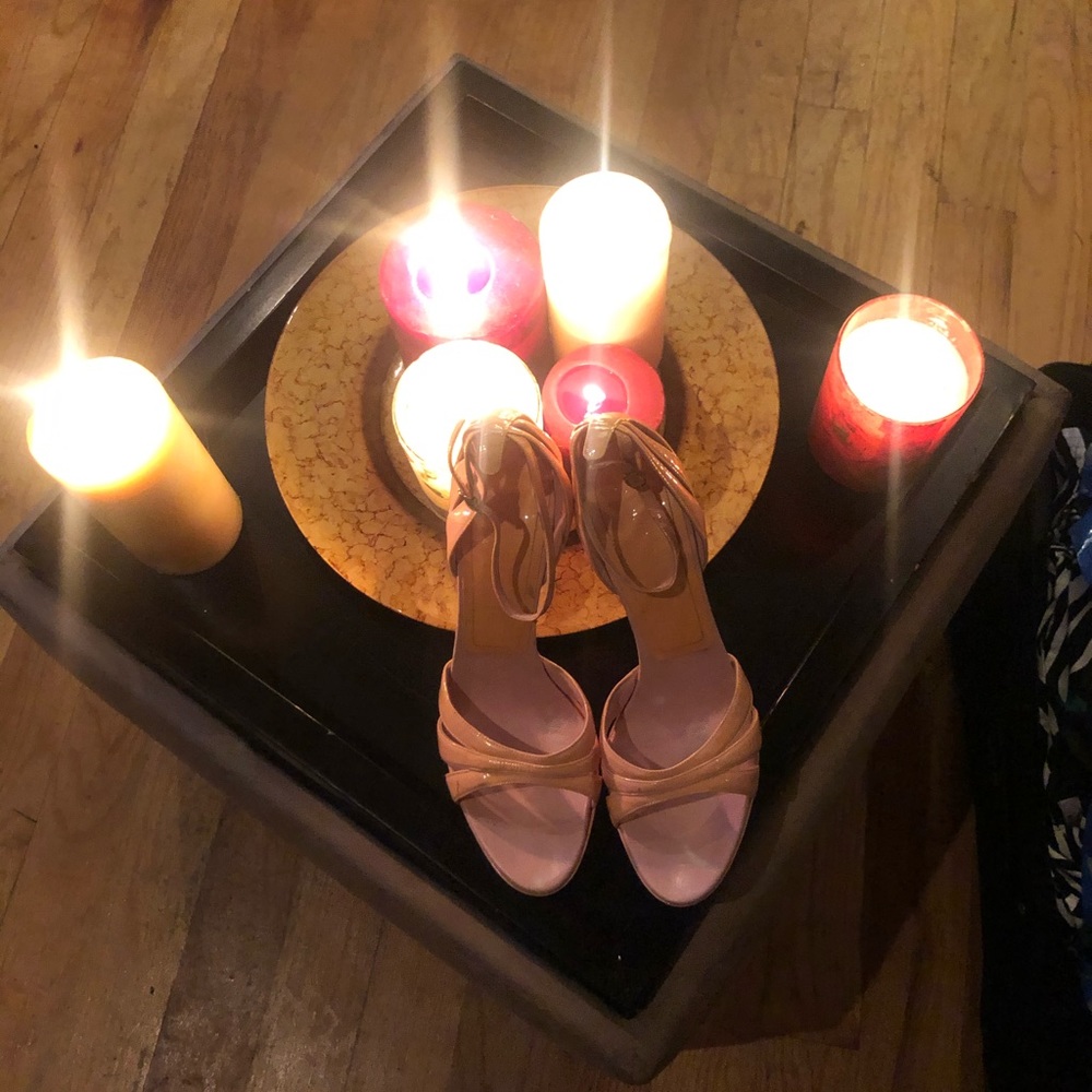 Casadei Patent Peach Sandals